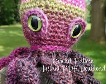 Bläckfisk // Amigurumi // Virkmönster // Ladda ner PDF direkt // Vattenlevande gosedjursdocka