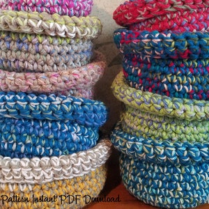 Crochet Mini Bowls // Baskets // Crochet Pattern // Instant Download PDF // Yarn nests