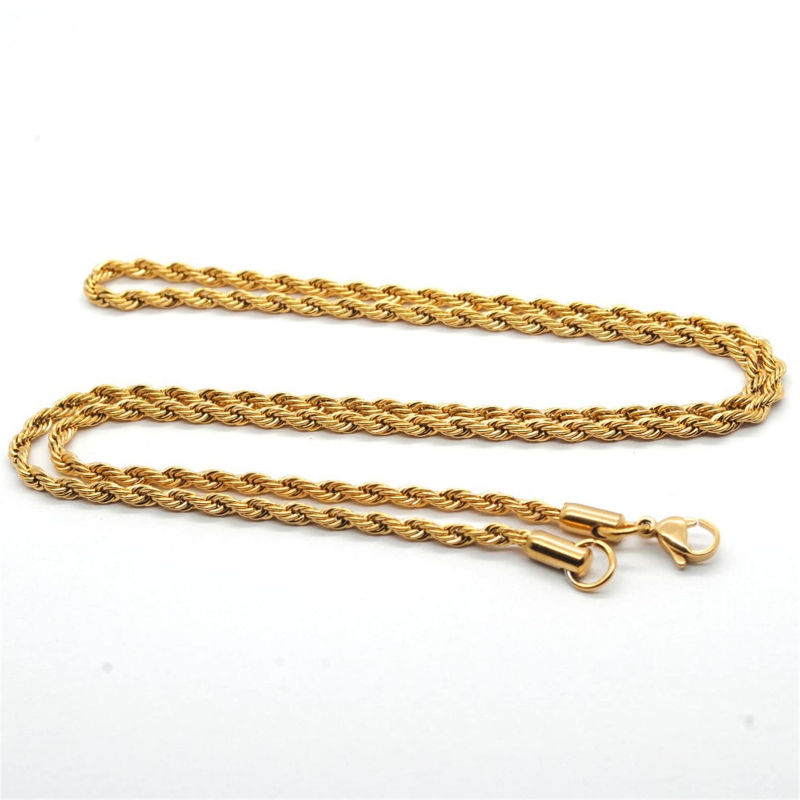 Gold Stainless Steel Rope Chain Necklace 3mm70cm 2pcs Etsy