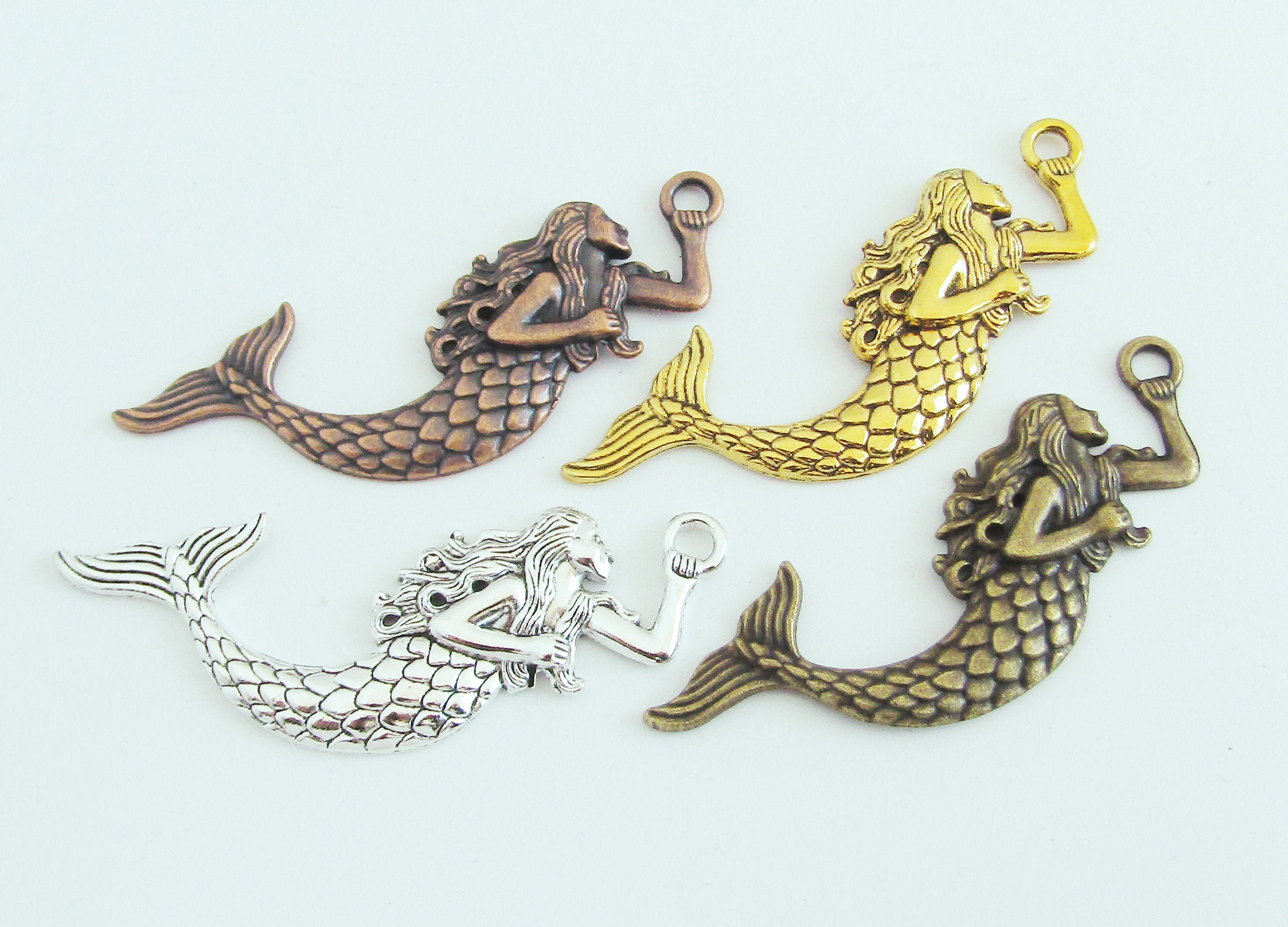 5pc Mermaid charm mermaid pendant jewelry 32x75mm Etsy