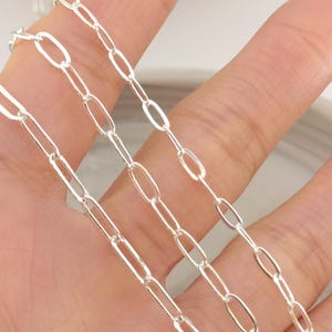 Silver Plated Paperclip Chain: Brass Necklace Findings, 1 Meter