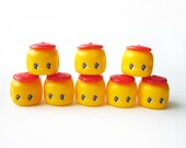 Pretty Starch Paste , Yellow Dog Plastic Case / Container with Red cap , Money Bank / Coin Case , for Handicraft , Made in Japan