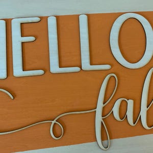 Laser Cut &quot;Hello Fall&quot; Wood Cutout: DIY Autumn Decor
