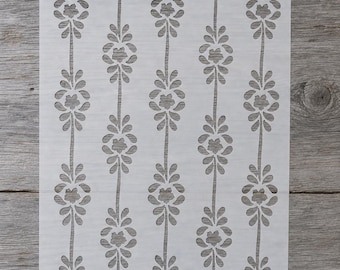 Vintage Floral Mylar Stencil – Mid Century Daisy Stripe Pattern Craft Template