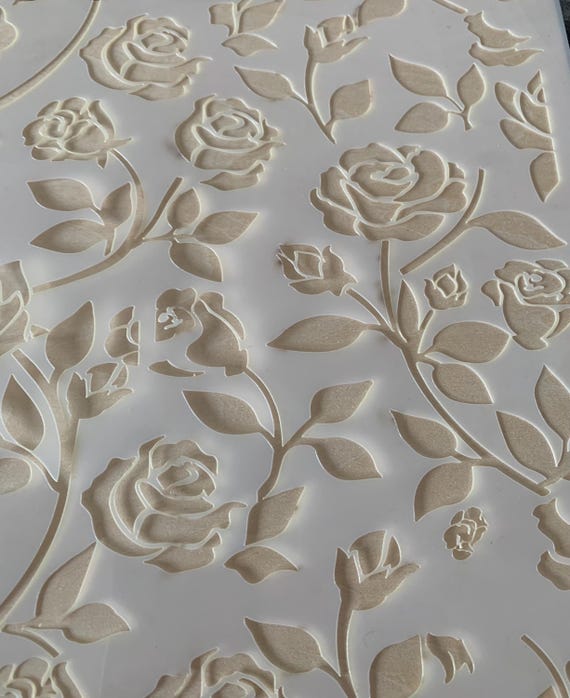 12x12 Rose Stencil, Reusable Floral Painting Stencil for Walls, Furniture, Wood Signs
