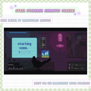 Animated Twitch Scenes | Cyber Streamer | Starting Soon, Stream Ending, Be Right Back & Stream Offline | Retrowave, Lofi Bedroom, Futuristic