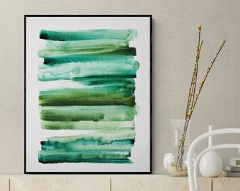 Grün Aquarell abstrakte Kunst Druck: Erdtöne (digitaler Download)