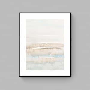 Blue beige watercolor print, printable abstract art, apartment decor wall art, neutral modern watercolor print