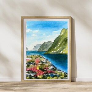 original watercolor painting, original wall art, Lofoten landscape painting, one of a kind, handmade gift, watercolor art