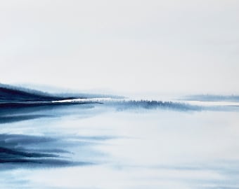 abstrakte Landschaft, Aquarell Malerei, Blumen, abstrakte Kunst, abstrakte Kunst, blauer Himmel