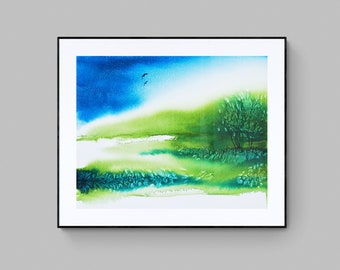 Downloadable art prints, large printable landscape art, watercolor print, abstract nature prints wall art, walldecor