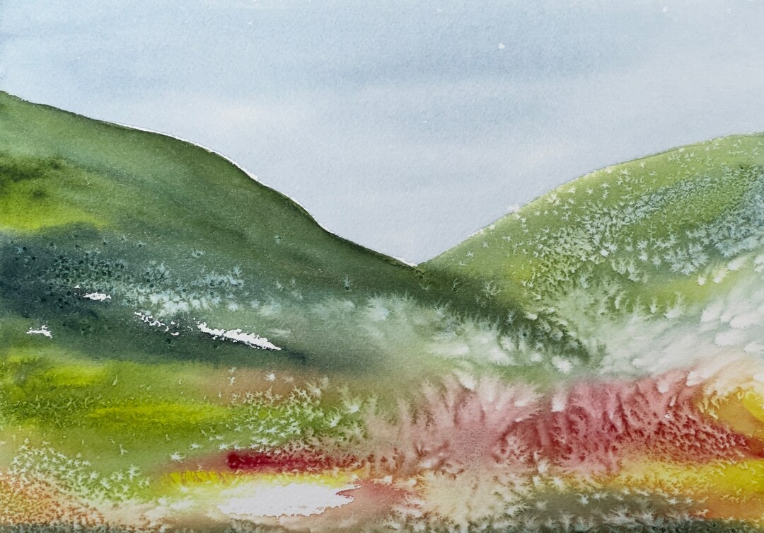 Original Watercolor Painting, Original Wall Art, Abstract Landscape Art