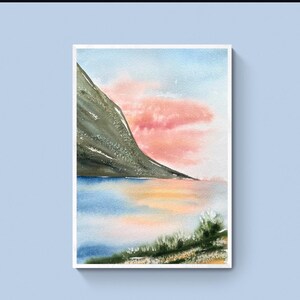 original watercolor painting, original wall art, Lofoten landscape painting, one of a kind, handmade gift, watercolor art