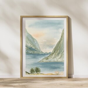original watercolor painting, original wall art, Lofoten landscape painting, one of a kind, handmade gift, watercolor art