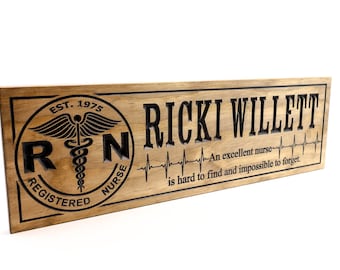 Nurse Sign- EMT Firefighter sign-Nurse Retirement Sign-Custom sign-Personalized Wood Sign (CWD-696)