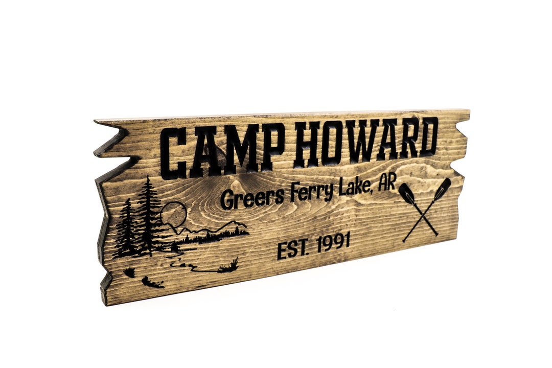 Wooden Camp Sign, Custom Cabin Sign, Carved Outdoor Signs, Custom Wood