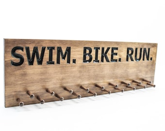 Triathlon Medal Display - Running Medal Holder - Ribbon Display (CWD-599)
