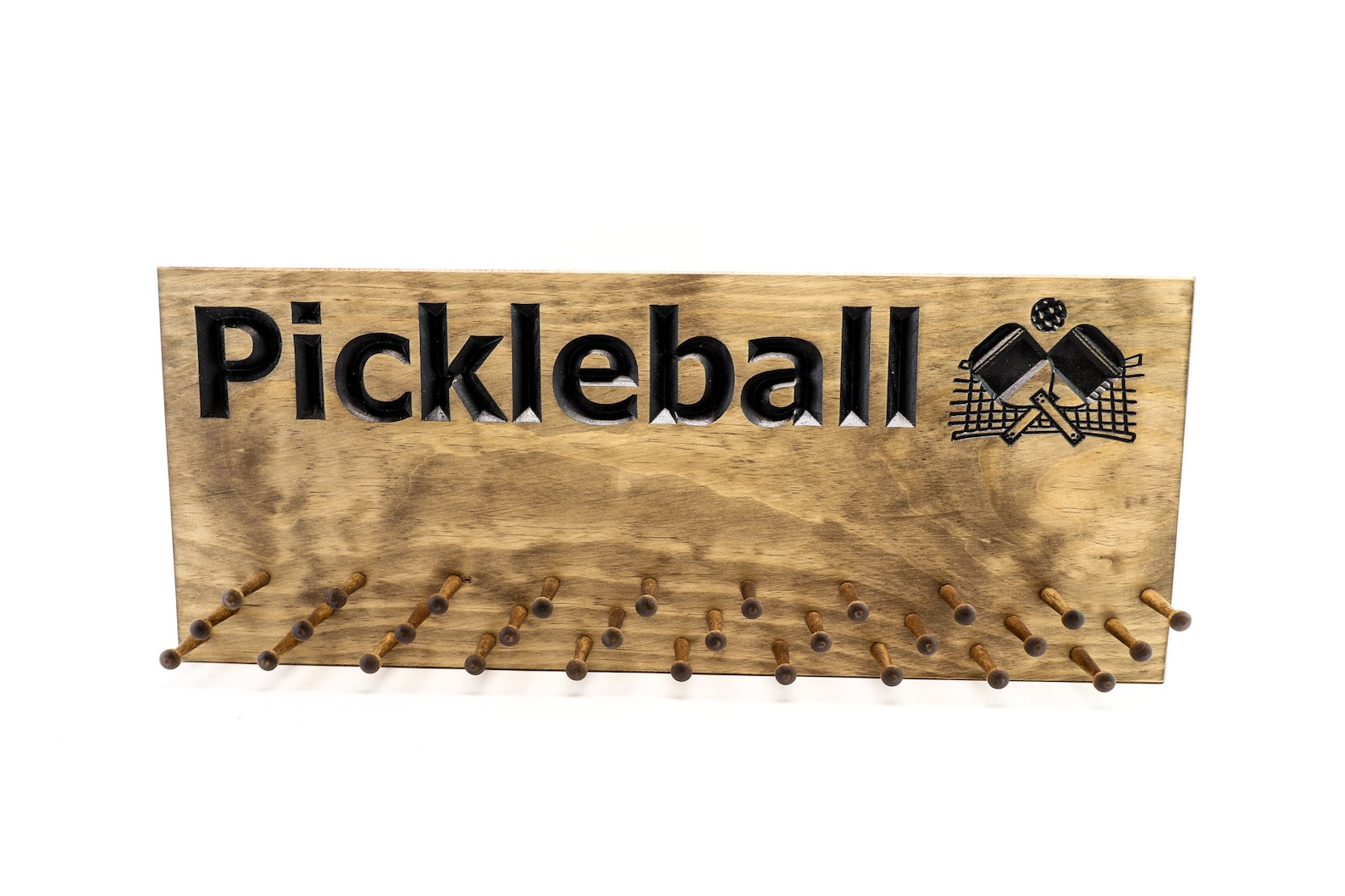 Pickleball Medal Display 23x9 With 19 or 30 Pegspickleball Etsy