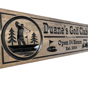 Custom Golf Sign - 19th Hole Sign - Personalized Wood Sign - Sports Bar Decor (CWD-797)