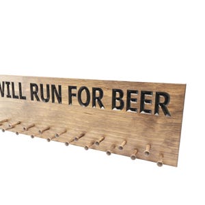 Will Run For Beer - Medal Display - Running Medal Holder - Ribbon Display (CWD-666)