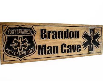 Paramedic wooden plaque, EMT retirement gift, custom wooden sign (CWD-612)