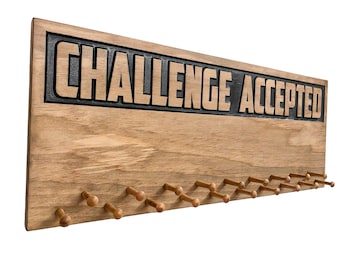 Medal Display - Running Medal Holder- Challenge Accepted - Ribbon Display (CWD-800)