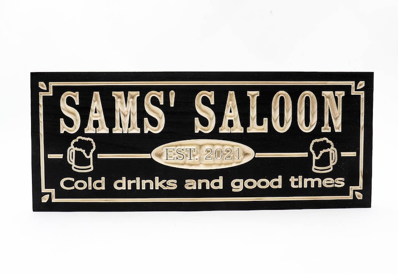 Custom Bar Sign - Bar Cart Decor - Cocktail Bar Sign (CWD-764) 18" x 7" inches