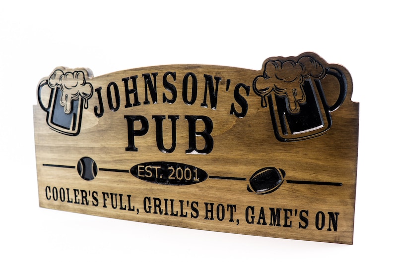 Home Pub Sign Wooden Bar Sign Home Bar Sign Beer Etsy