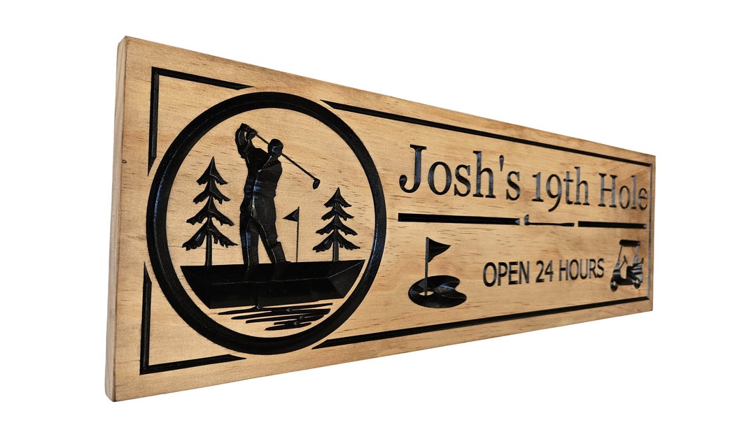Custom Golf Sign-19th Hole Sign-personalized Wood Sign-sports Bar Decor ...