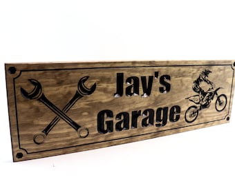 Dirt Bike Sign - Custom Garage Sign - Man Cave Sign (CWD-415)