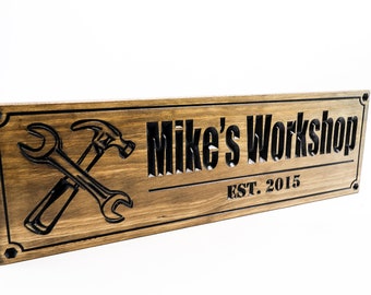 Garage Sign - Workshop Sign - Custom Wood Sign (CWD-308)