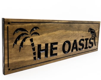 Señal Oasis - Señal de piscina - Tiki Bar (CWD-702)