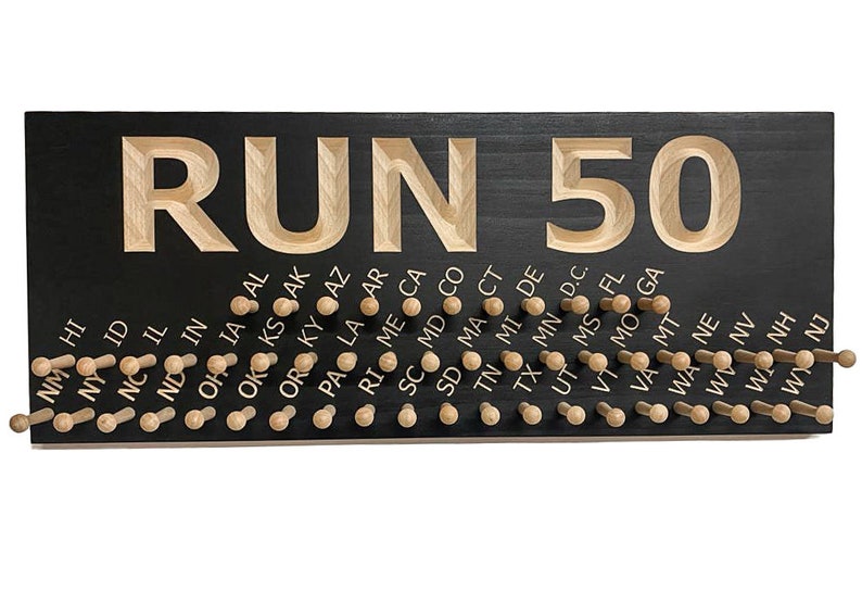 Medal Display - 50 State Marathons - Ribbon Display (CWD-705-BLK) - Etsy