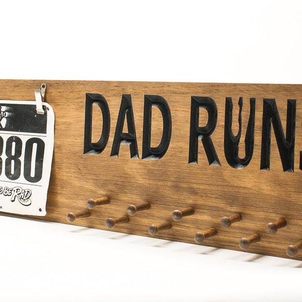 Medal Display - Running Medal Holder - Marathon - Ribbon Display - Dad Runs (CWD-580)