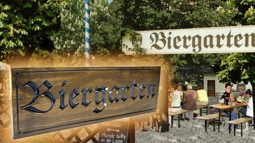 Biergarten Sign - Oktoberfest Sign - Home Bar Sign - Outdoor Bar (CWD-499)