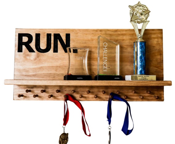 Marathon Medal Display 23x11 With 19 PEGS and Trophy Shelf - Etsy