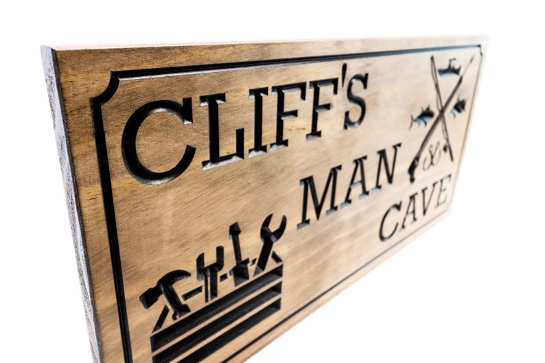 Man Cave Sign Wood, Garage Sign-shop Sign- Fishing Decor, Hunting Hobby ...