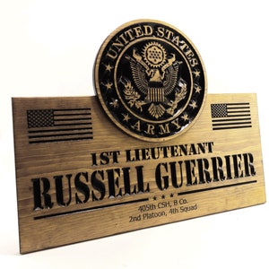 Military Plaque - Retirement Gift - Custom Wood Sign (CWD-745)
