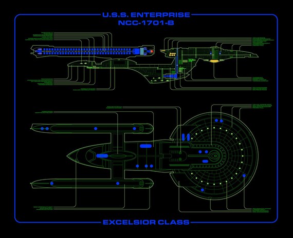 Uss Enterprise B Engineering Display Etsy