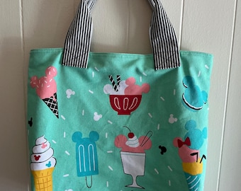 Bolso de mano HTF grande con helado de Mickey Mouse de Disney, poco común