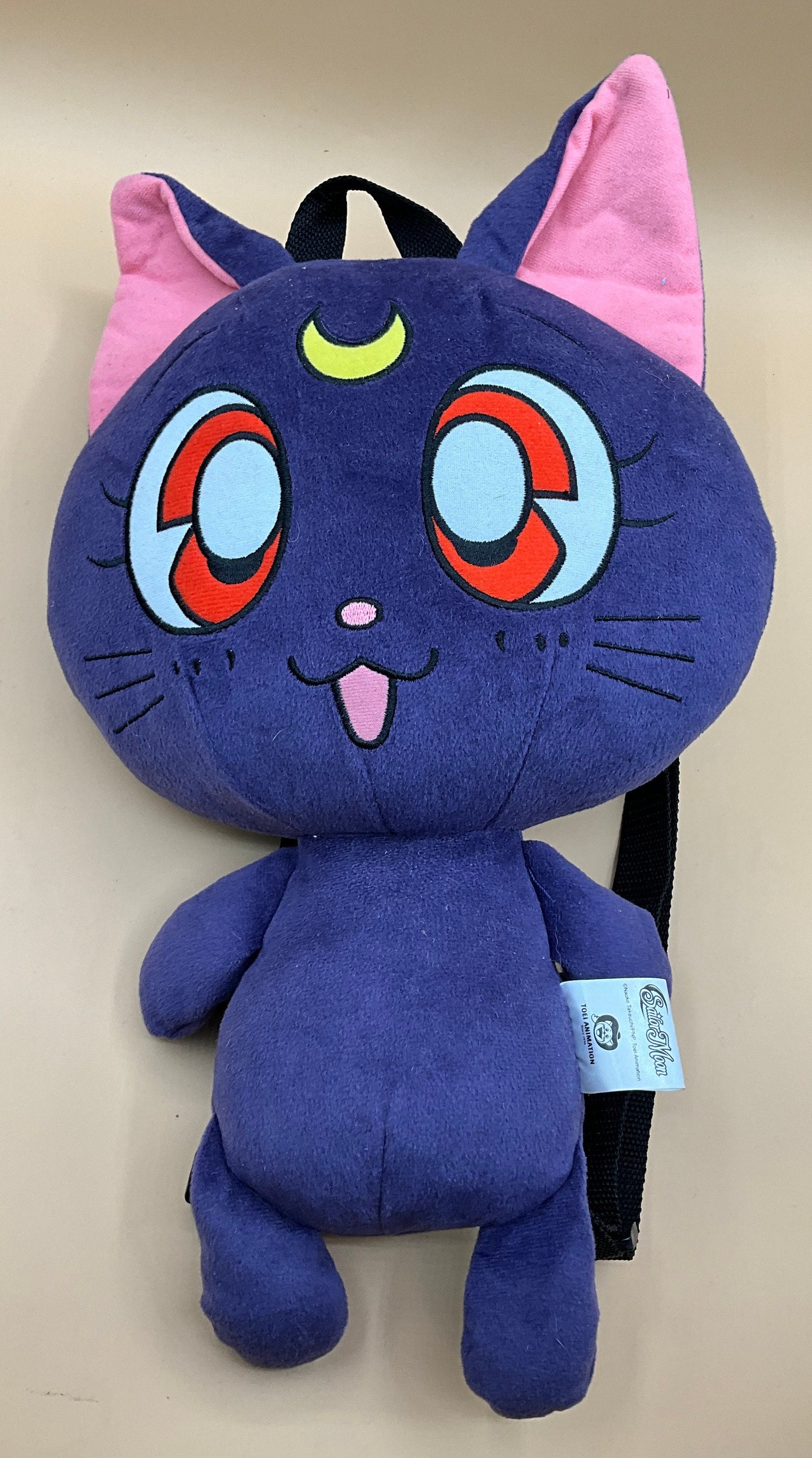 A Rare Sailor Moon Luna Backpack Plush Purple Cat Stuffed  display picture 2