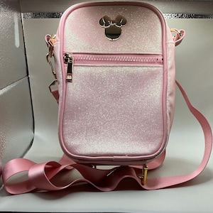 A Rare HTF Sparkling Disney Minnie Mouse Glitter Pink Lightweight Crossbody Bag