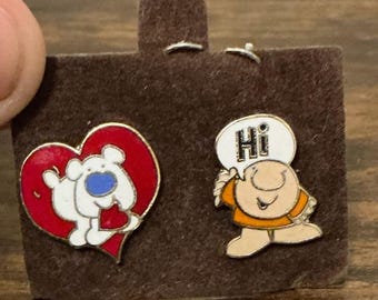 Rare Vintage 1979 Universal Studios  Ziggy Pair Of HI Enamel Set Of Pins