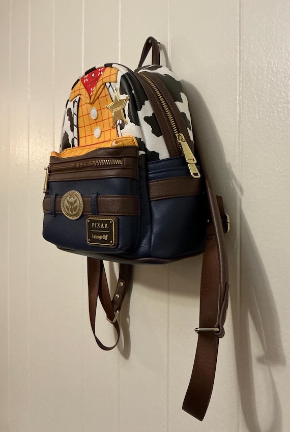 designer inspired mini backpack Rare Vintage Loungefly Disney Pixar Toy Story Woody Cosplay Mini Backpack  Bag
