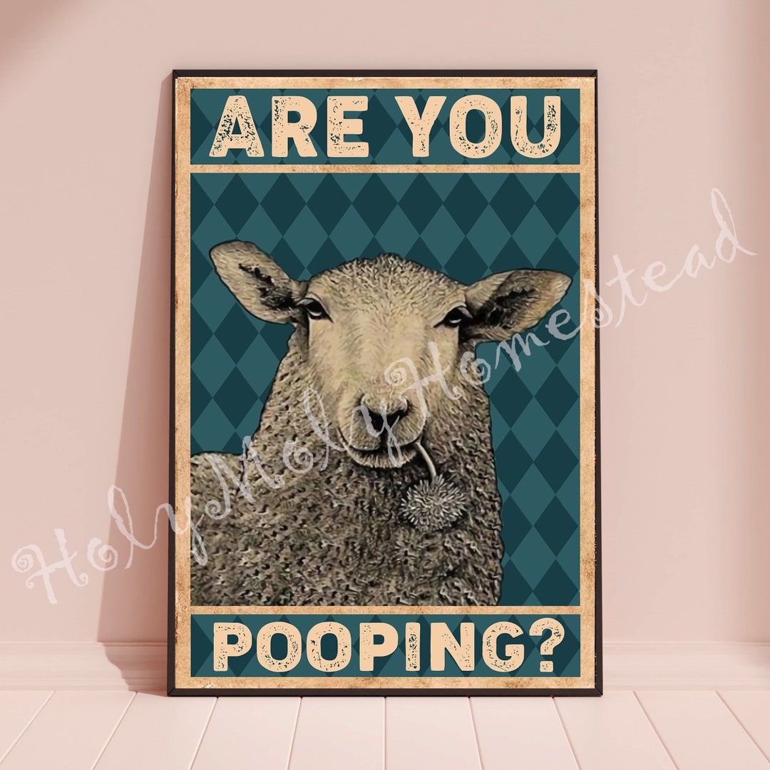 Sheep Are You Pooping Poster Funny Sheep Bathroom Poster - Etsy