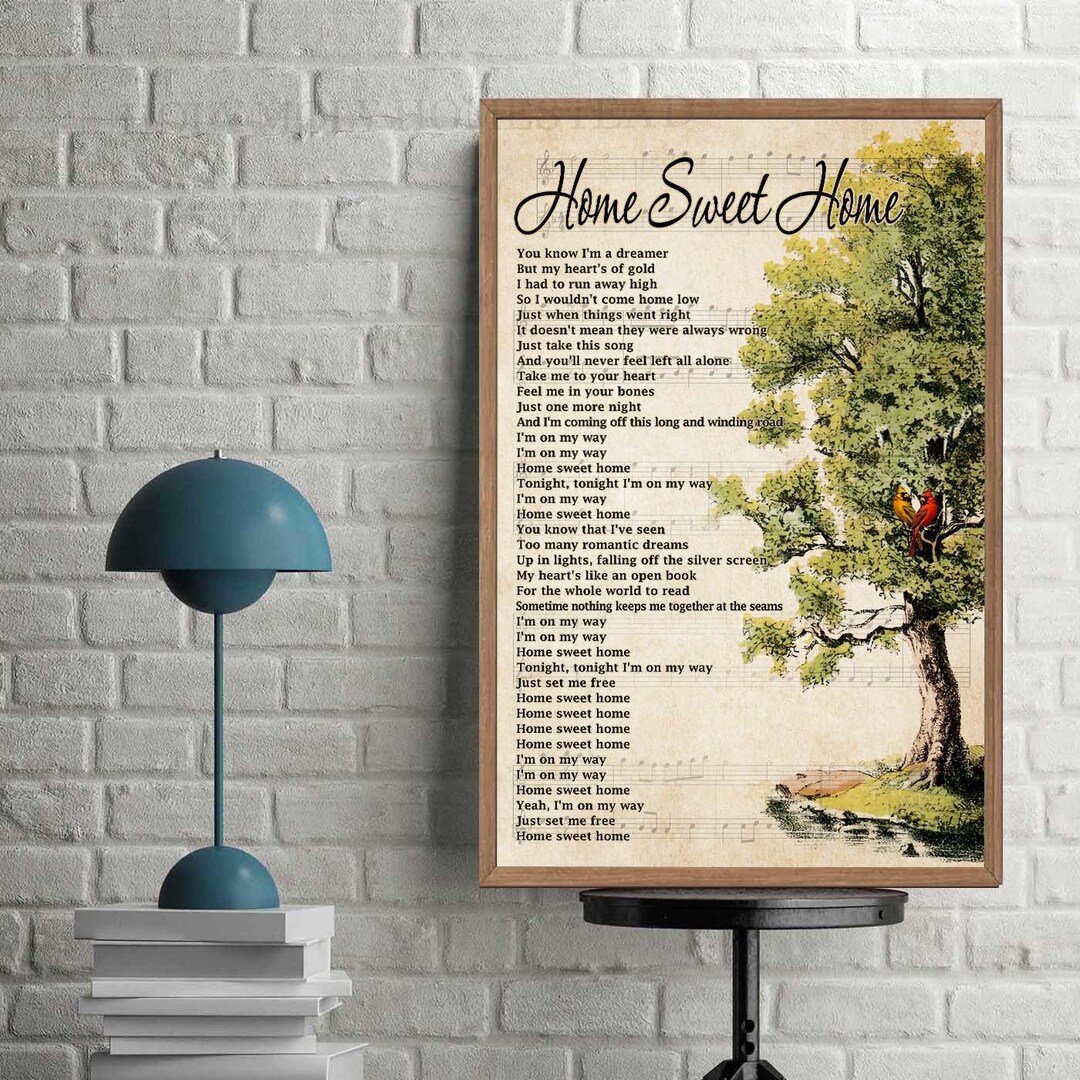 Motley Crue Home Sweet Home Lyrics Poster Motley Crue Lovers Etsy