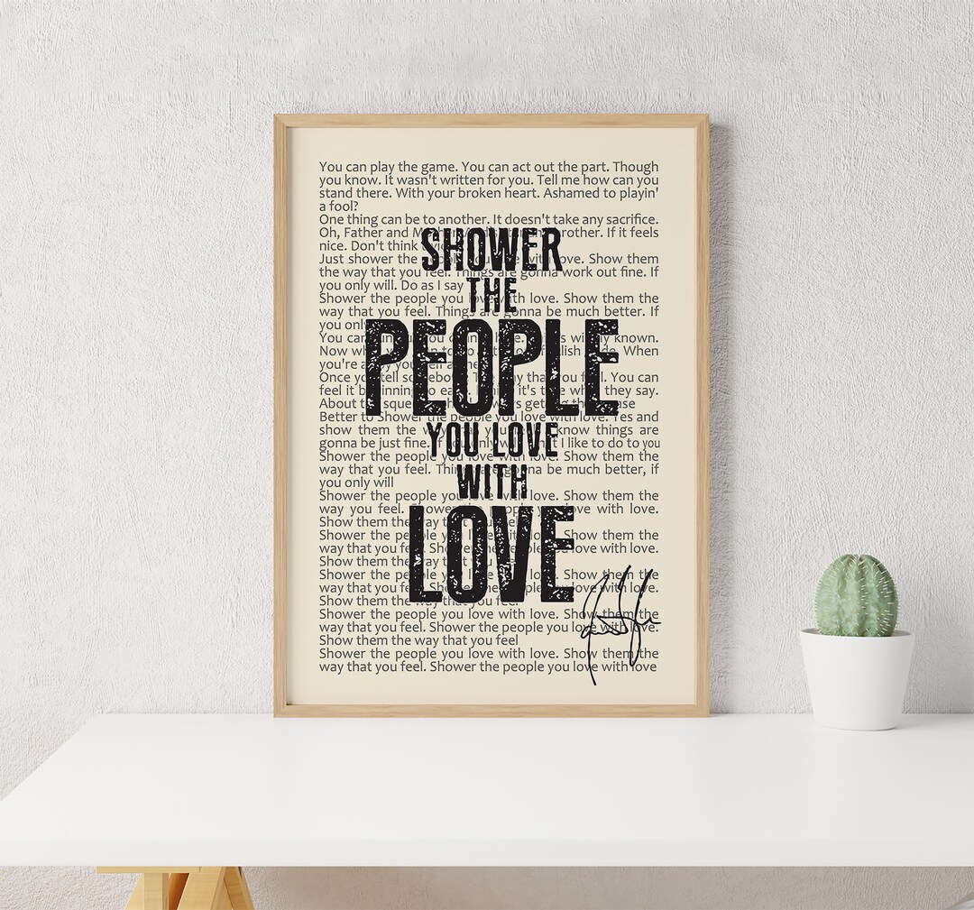 James Taylor Shower the People Lyrics Vintage Poster Shower Etsy