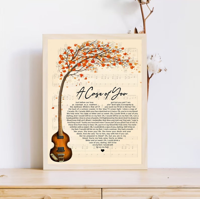 Joni Mitchell A Case of You Lyrics Vintage Poster Joni Etsy Joni Mitchell A Case of You Lyrics Vintage Poster Joni Etsy