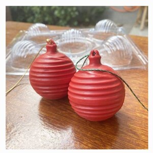 Striped Christmas Ball, Ornament Ball, 50mm, 3 Part Chocolate Mold, BWB mold, Hot Coco Bomb Mold
