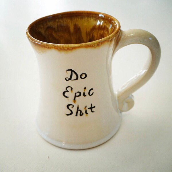 Wheel thrown porcelain mug